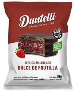 Alfajor de frutilla sin tacc y vegano - Dantelli (50 gr)