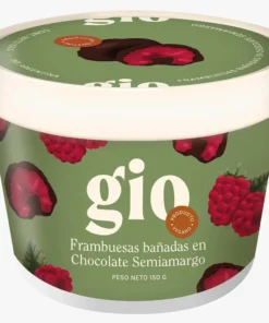Frambuesas bañadas en chocolate semi amargo - GIO (150gr)