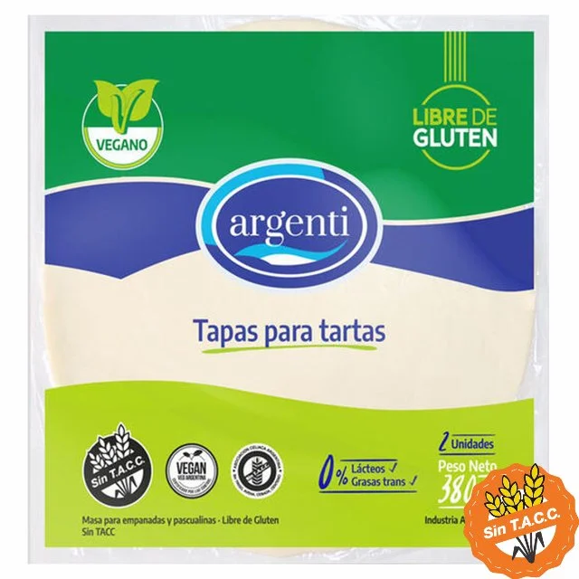 Tapas para tarta veganas, sin TACC - Argenti 2 unidades (380gr)